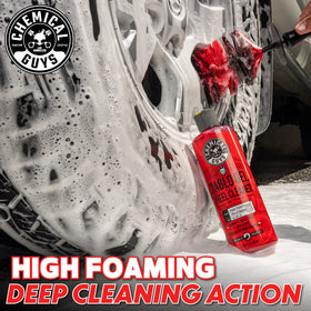 Chemical Guys Diablo Gel before and after wheel cleaning showing removed brake dust and restored finish