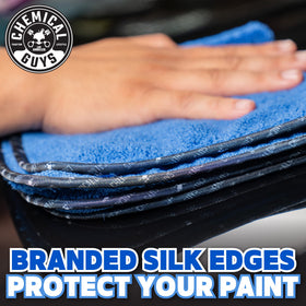 Chemical Guys towel drying glass with no-smear results