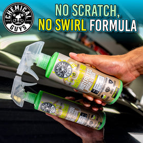 Chemical Guys EcoSmart before and after vehicle panel showing improved gloss