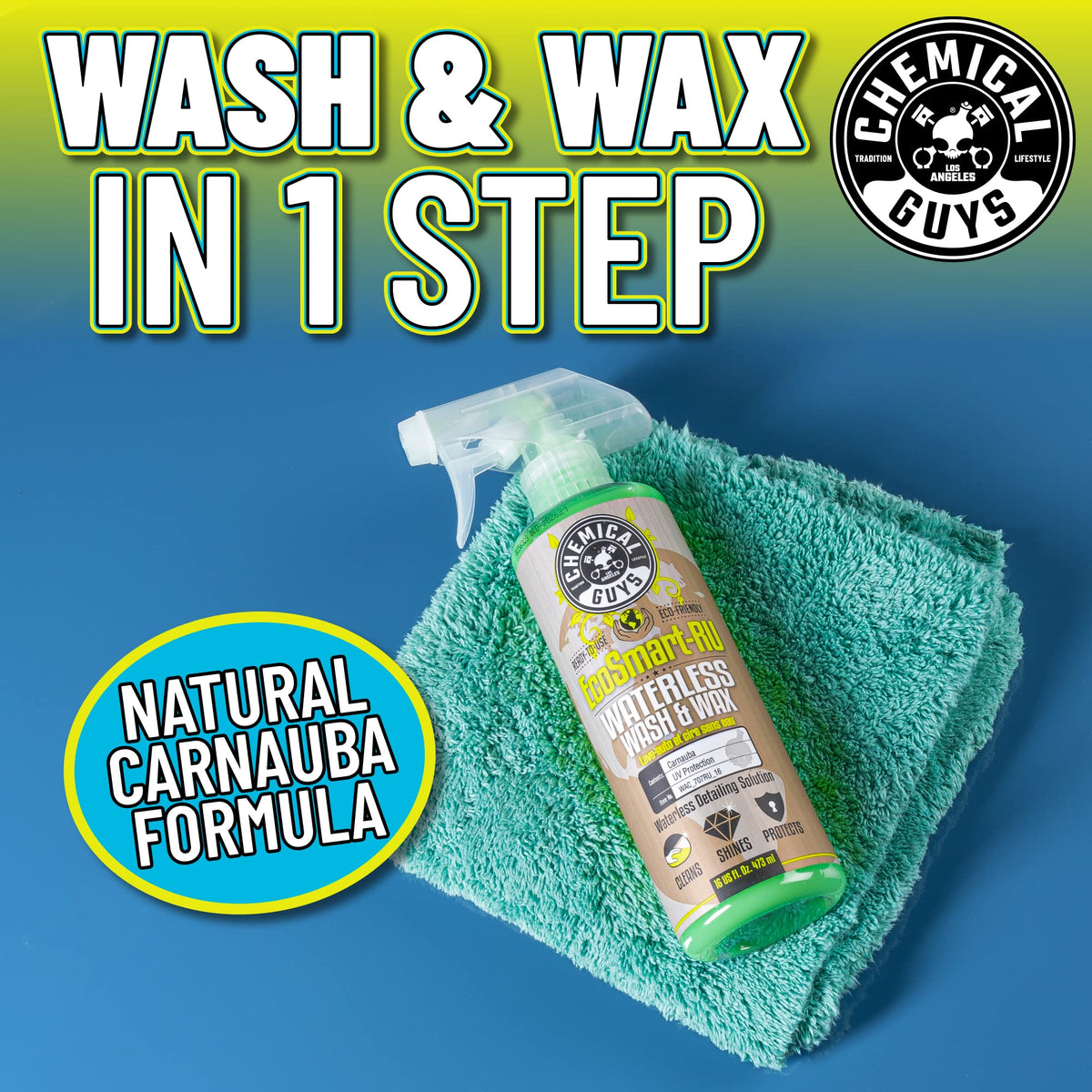 Chemical Guys EcoSmart being wiped with microfiber towel for scratch-free cleaning