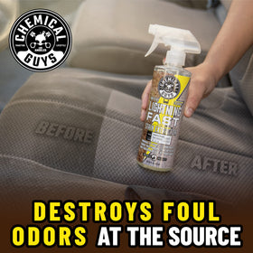 Chemical Guys formula on fabric fiber close-up revealing deep penetration