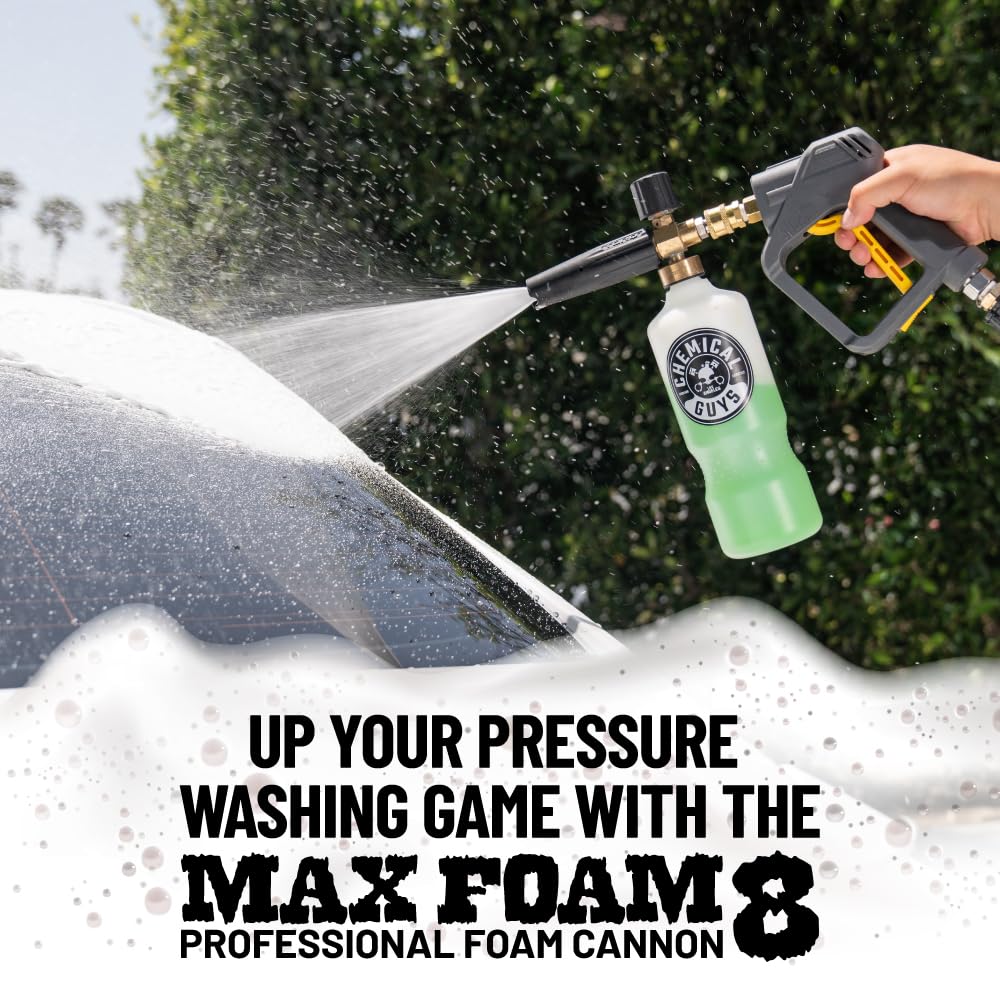 Chemical Guys foam application on car surface showing clingy suds that loosen dirt
