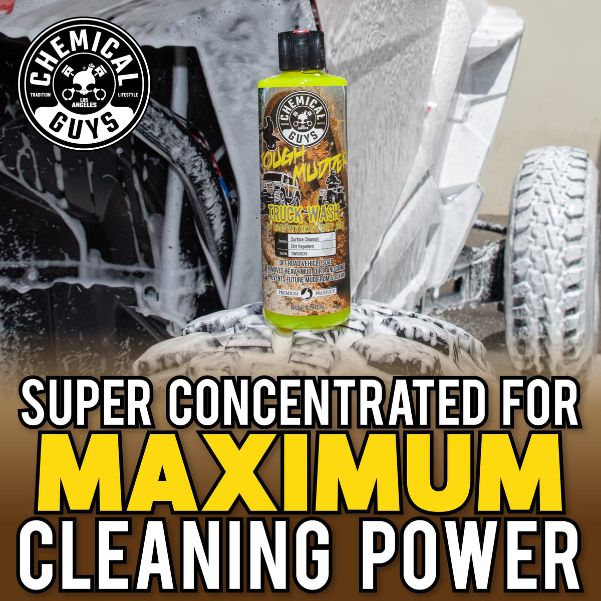 Chemical Guys close-up foam texture demonstrating thick suds for better dirt lift