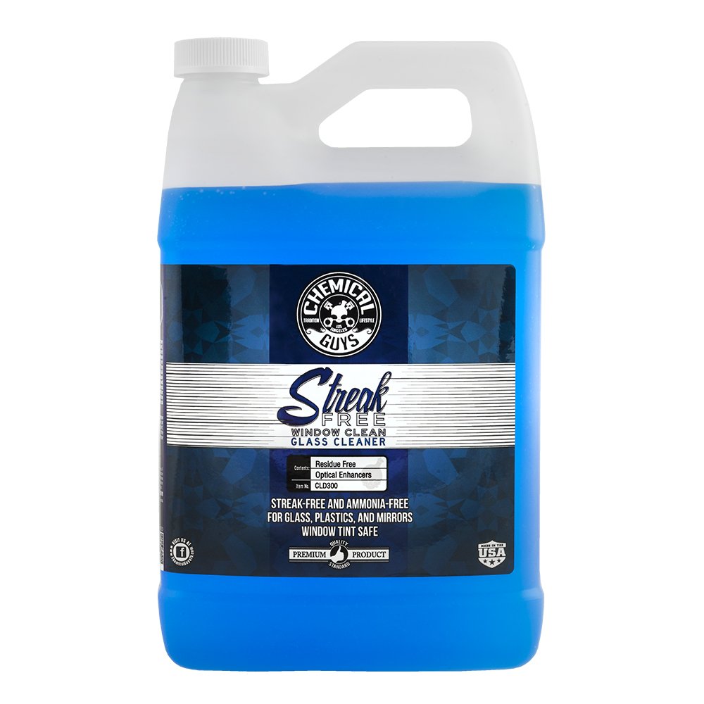 Chemical Guys gallon bottle front view shows brand and clear professional packaging benefit
