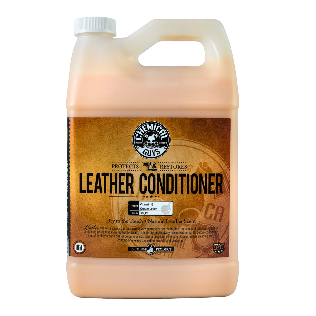 Chemical Guys gallon bottle front view showing product and size benefit