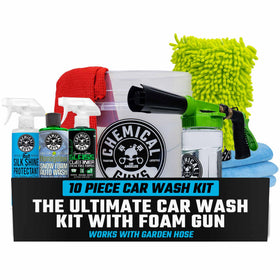 Chemical Guys front kit view showing full 10-piece set and easy setup benefit