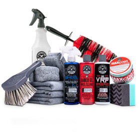 Chemical Guys kit packaging showing all ten items for complete wheel care