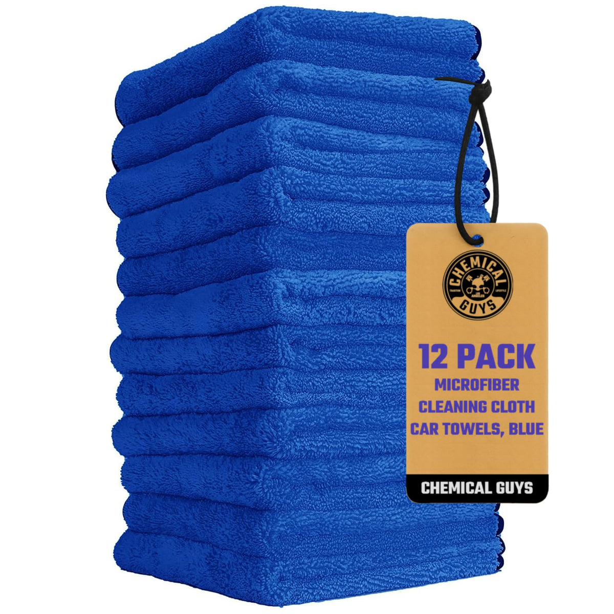 Chemical Guys front packaging showing 12 blue towels and professional value