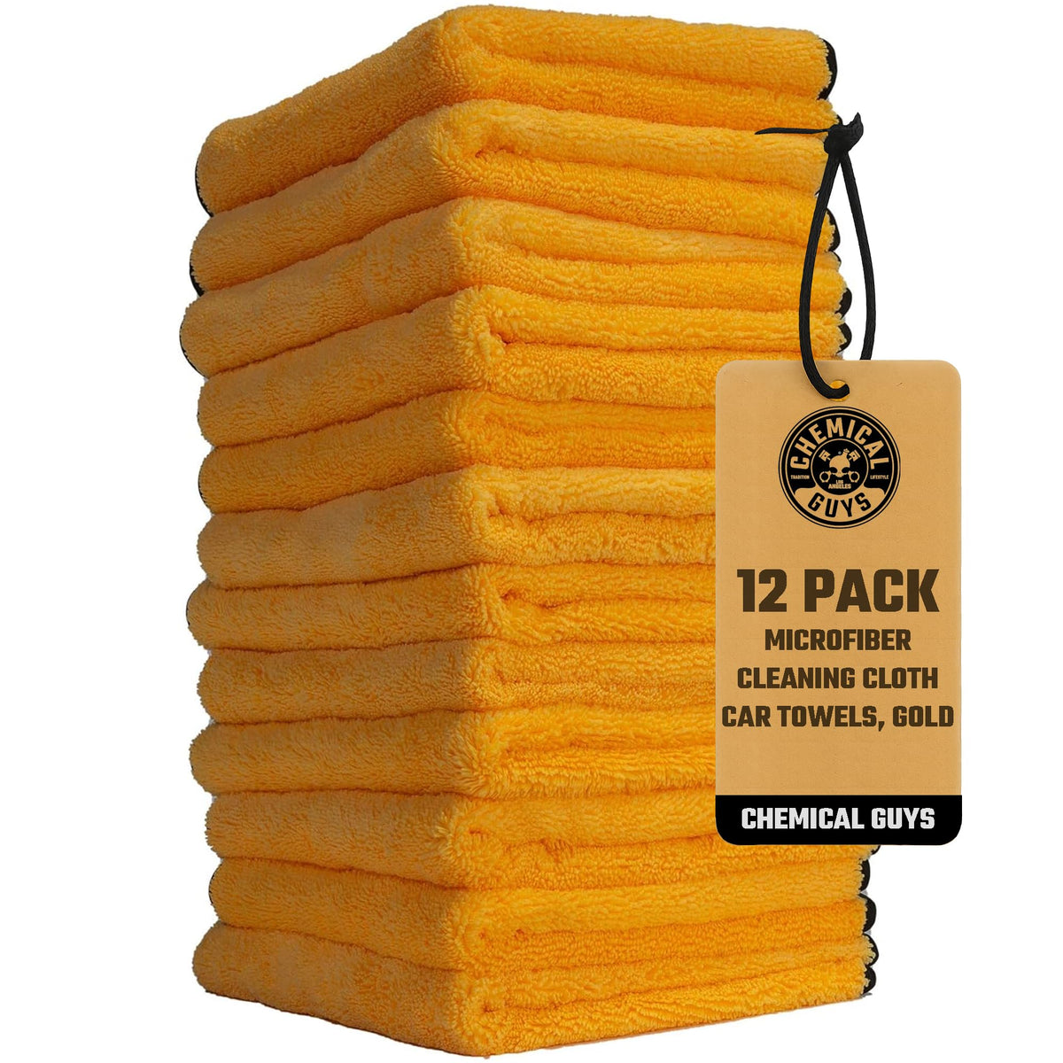 Chemical Guys front packaging gold microfiber towels showing kit and value