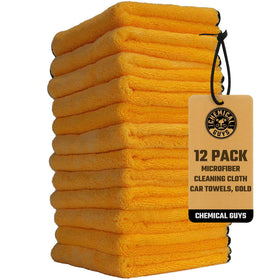 Chemical Guys front packaging gold microfiber towels showing kit and value