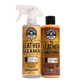 Chemical Guys front packaging leather kit showing complete two-step solution