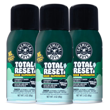 Chemical Guys front packaging showing three fogger cans and benefits