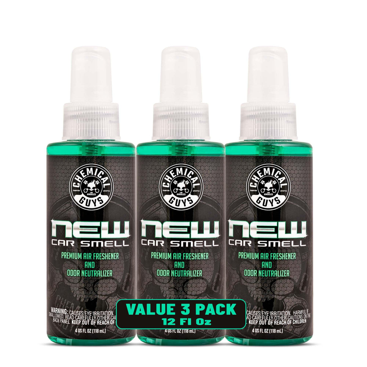 Chemical Guys front packaging showing three 4 oz bottles and brand clarity
