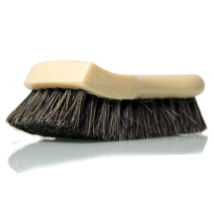 Chemical Guys brush front view showing ergonomic handle and soft bristles for comfortable cleaning