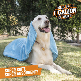 Chemical Guys Furrocious towel in use drying a dog for faster bath time