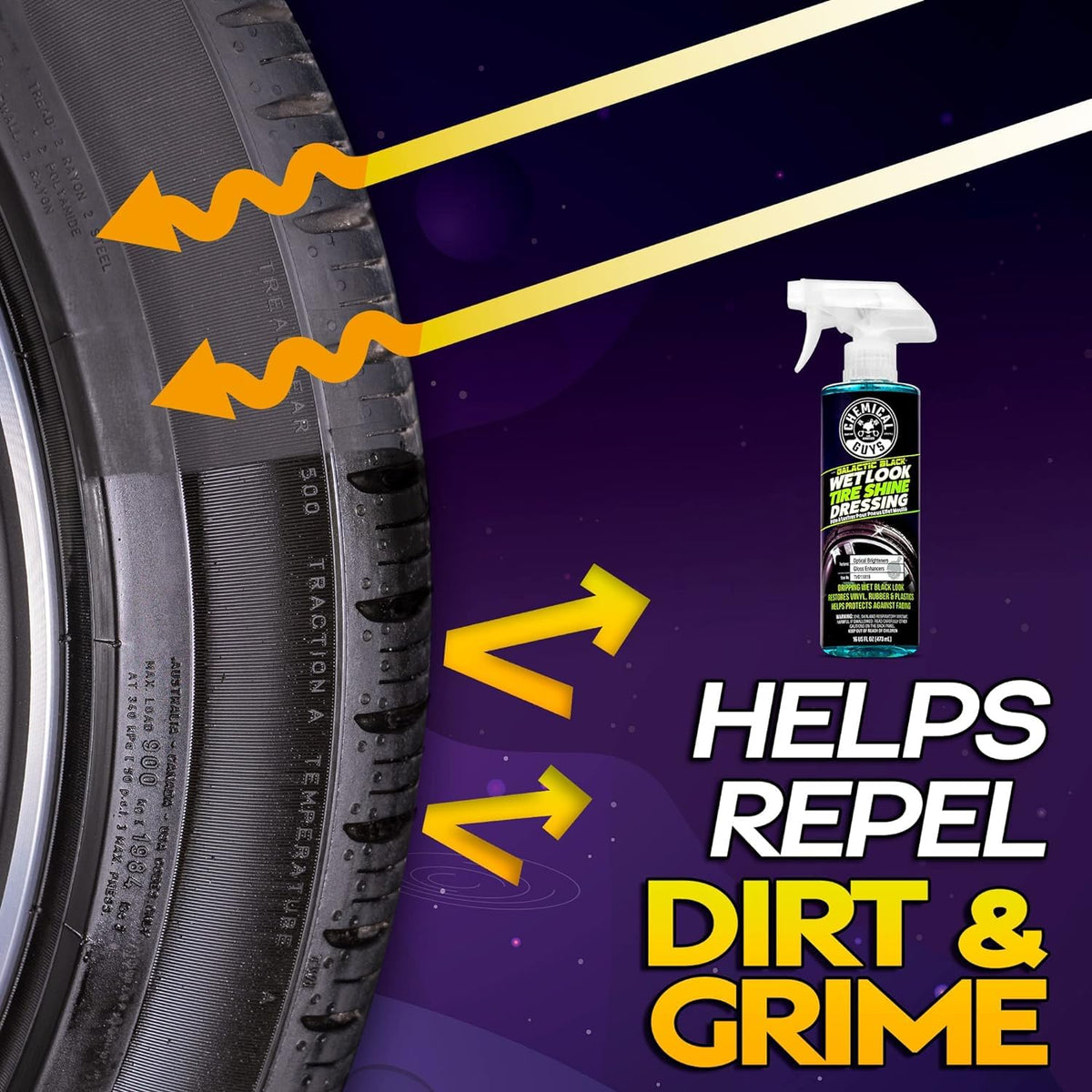 Chemical Guys Galactic Black texture closeup illustrating dense formula and rich finish