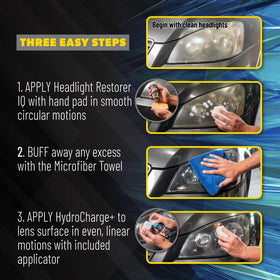 Chemical Guys restored headlight in night driving showing improved light output