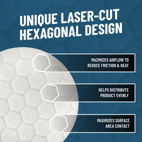 Chemical Guys hex-logic foam close-up showing hex pattern for even polishing