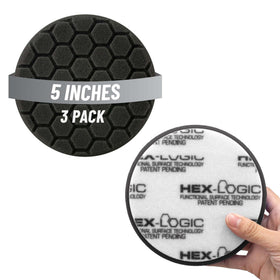 Chemical Guys front view of black finishing pad showing overall shape and fit benefit