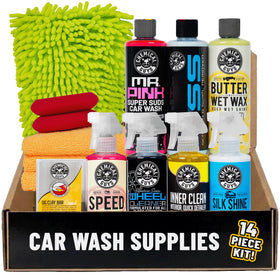 Chemical Guys HOL123 front packaging showing kit contents for complete car care