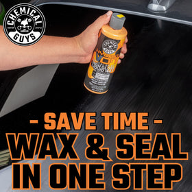 Chemical Guys using a dual-action polisher for uniform finish and time-saving application