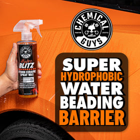 Chemical Guys HydroBlitz on paint reflecting light for enhanced depth