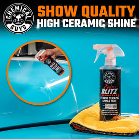 Chemical Guys HydroBlitz applied to wheel showing gloss and protection