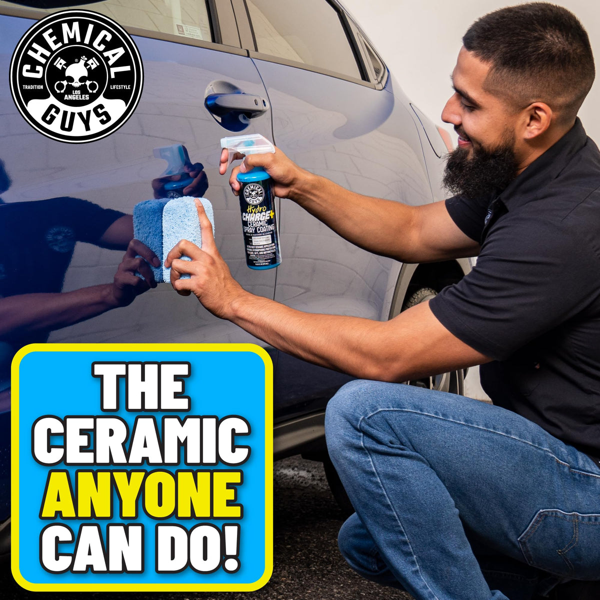 Chemical Guys HydroCharge used in garage scene for hassle-free maintenance
