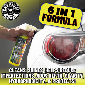 Chemical Guys HydroGlide spray nozzle close-up demonstrating precise application benefit