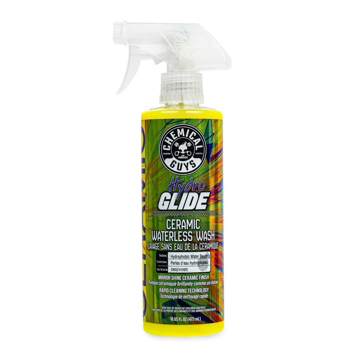 Chemical Guys HydroGlide front bottle showing label and easy spray for quick cleaning