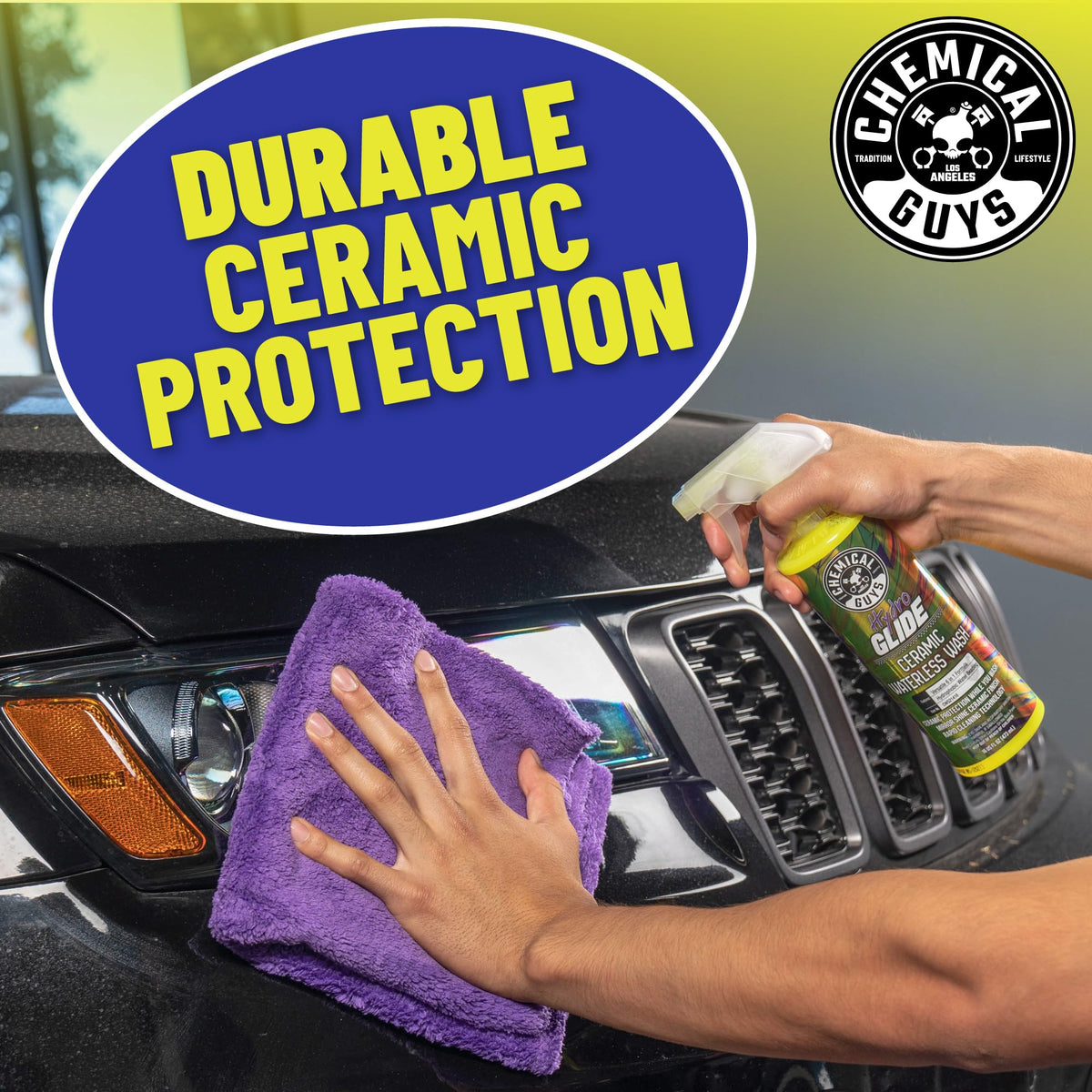 Chemical Guys HydroGlide being wiped with microfiber towel delivering scratch-free removal