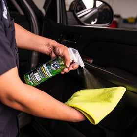 Chemical Guys HydroInterior used on a car dashboard demonstrating protection and finish