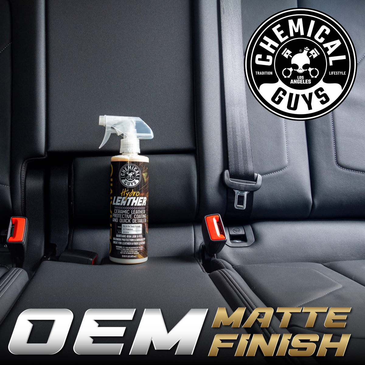 Chemical Guys with microfiber applicator demonstrating easy, streak-free finish