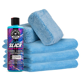 Chemical Guys HydroSlick front packaging showing kit components and benefits