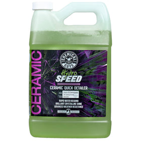 Chemical Guys front view of HydroSpeed gallon bottle showing product and benefits