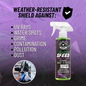 Chemical Guys spraying HydroSpeed on car hood for fast gloss and protection