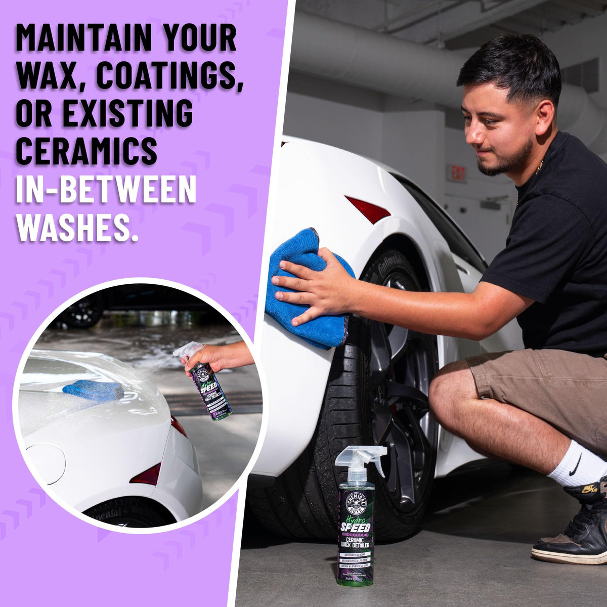 Chemical Guys water beading on paint thanks to HydroSpeed hydrophobic protection