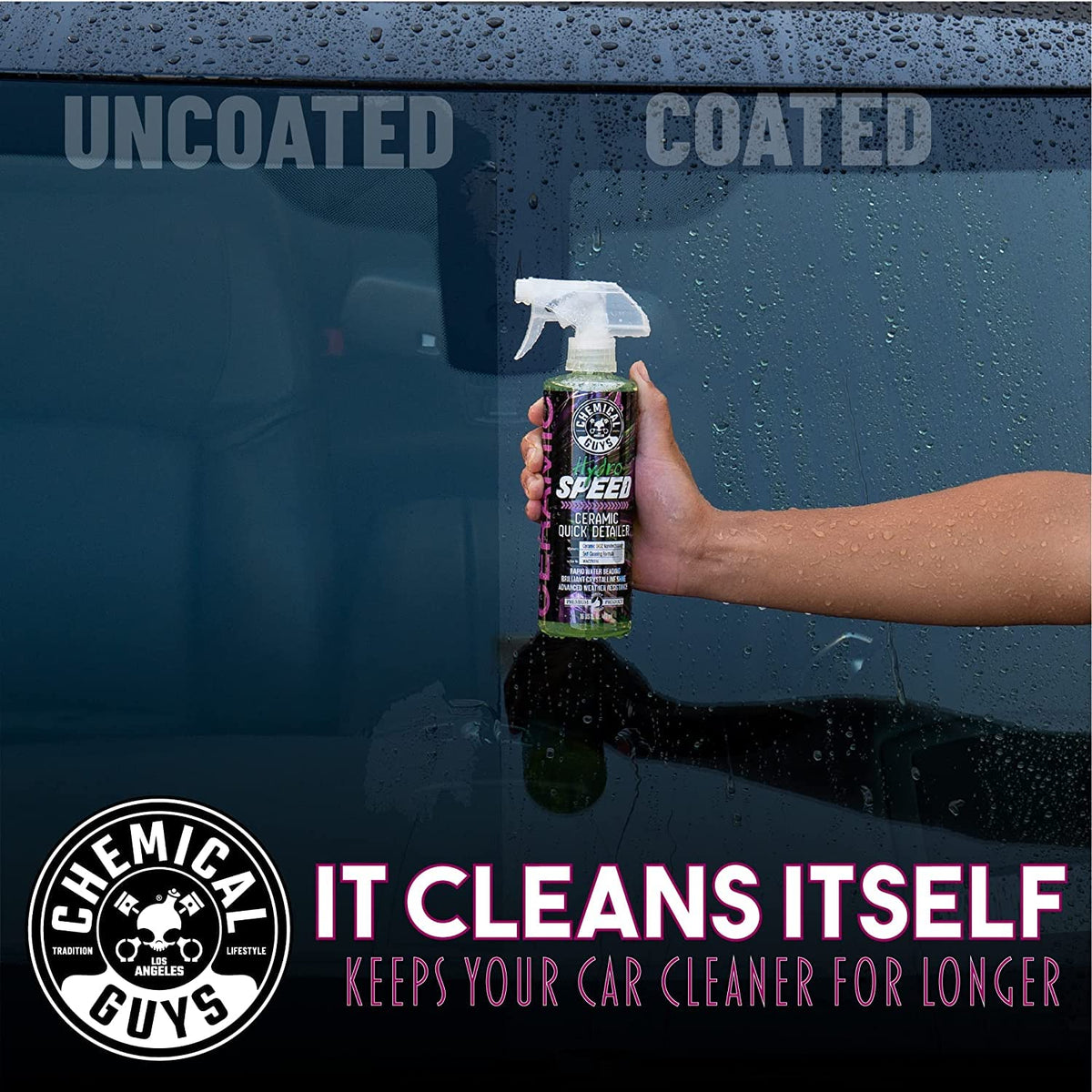 Chemical Guys on wheel surface showing dirt resistance and easier cleaning benefit