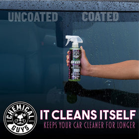 Chemical Guys on wheel surface showing dirt resistance and easier cleaning benefit