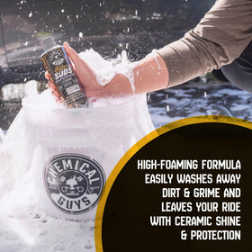 Chemical Guys close-up of dense hydrating foam texture protecting paint
