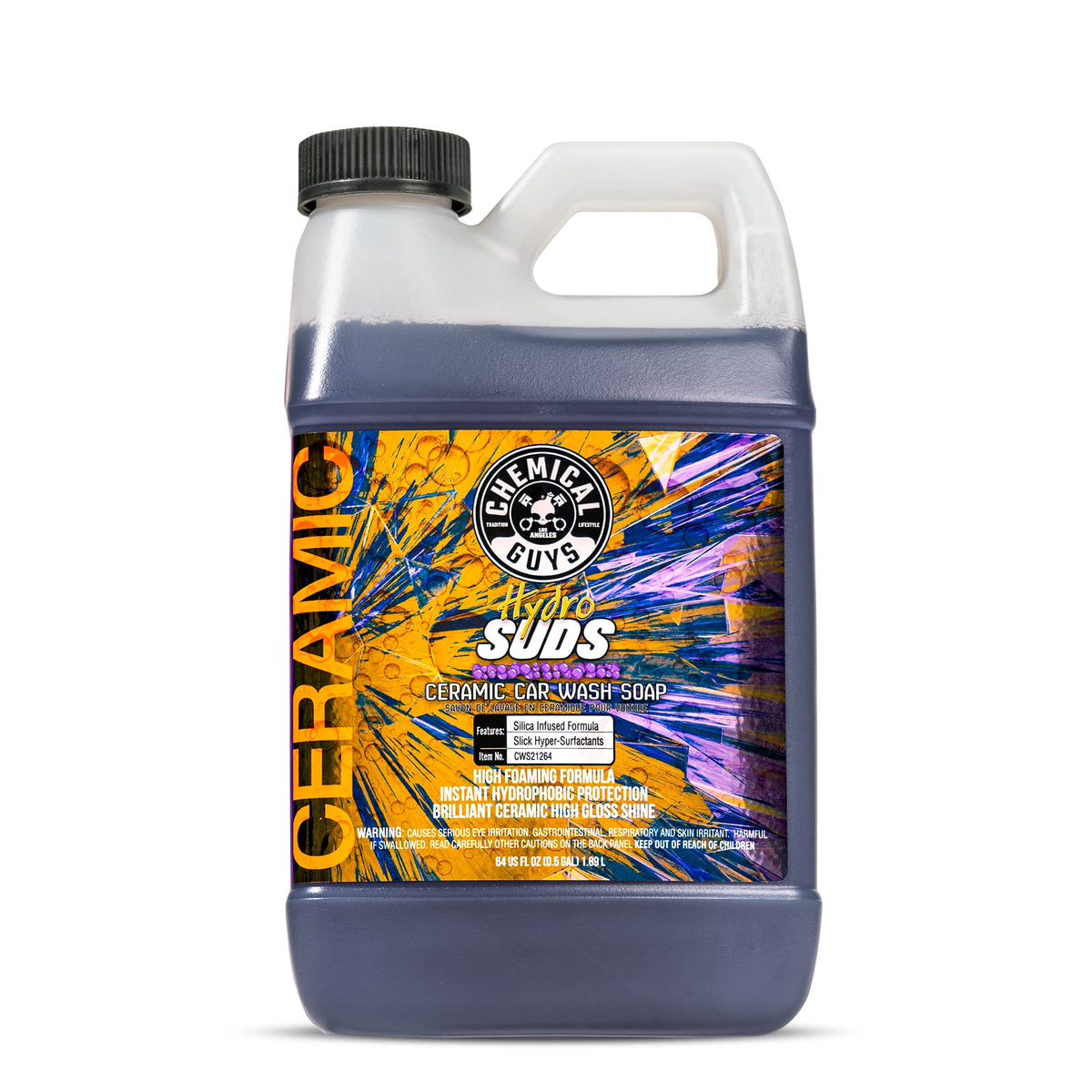 Chemical Guys bottle front label showing product and benefits