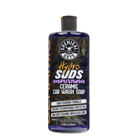 Chemical Guys bottle front label showing product and benefits