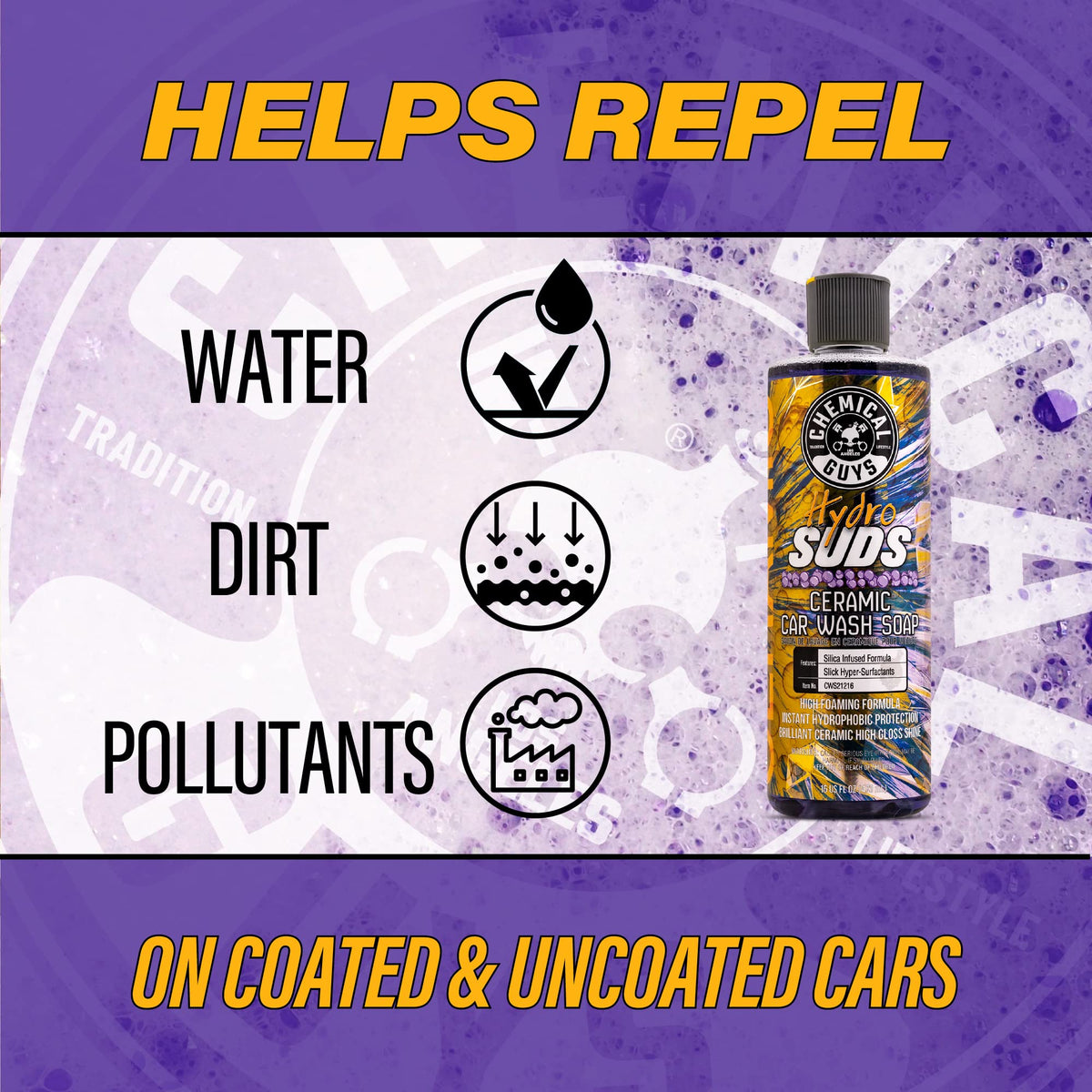 Chemical Guys HydroSuds used in a driveway wash scene improving cleaning experience
