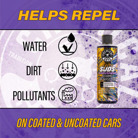 Chemical Guys HydroSuds used in a driveway wash scene improving cleaning experience