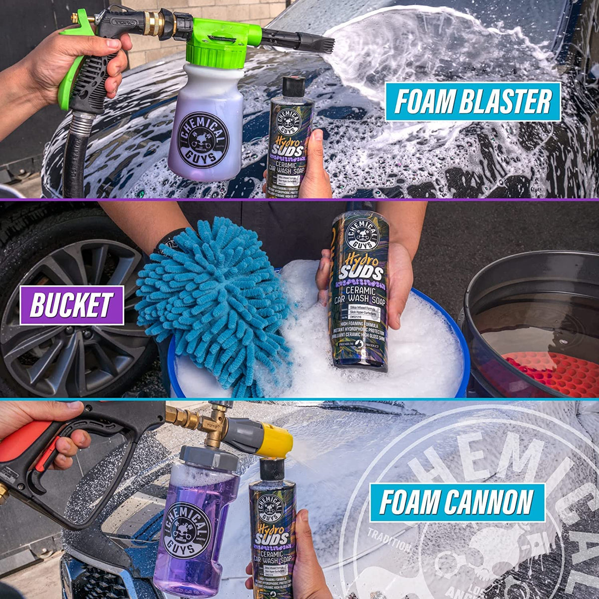 Chemical Guys beaded water on paint showing improved hydrophobic effect