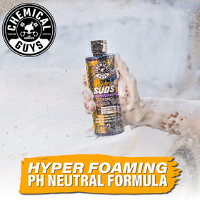 Chemical Guys HydroSuds applied to wheel demonstrating safe cleaning