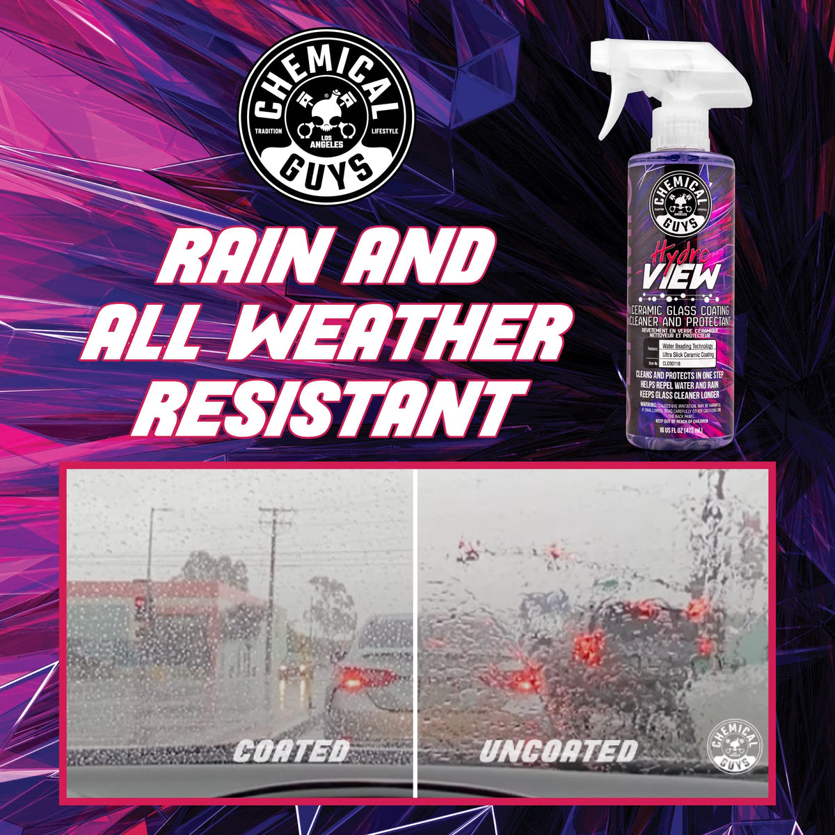 Chemical Guys HydroView causing water beading on glass to improve visibility