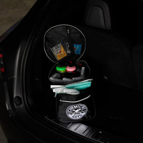 Chemical Guys bag in trunk showing size comparison and space-saving benefit