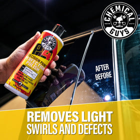 In-use dual-action polisher applying product for Chemical Guys efficient correction