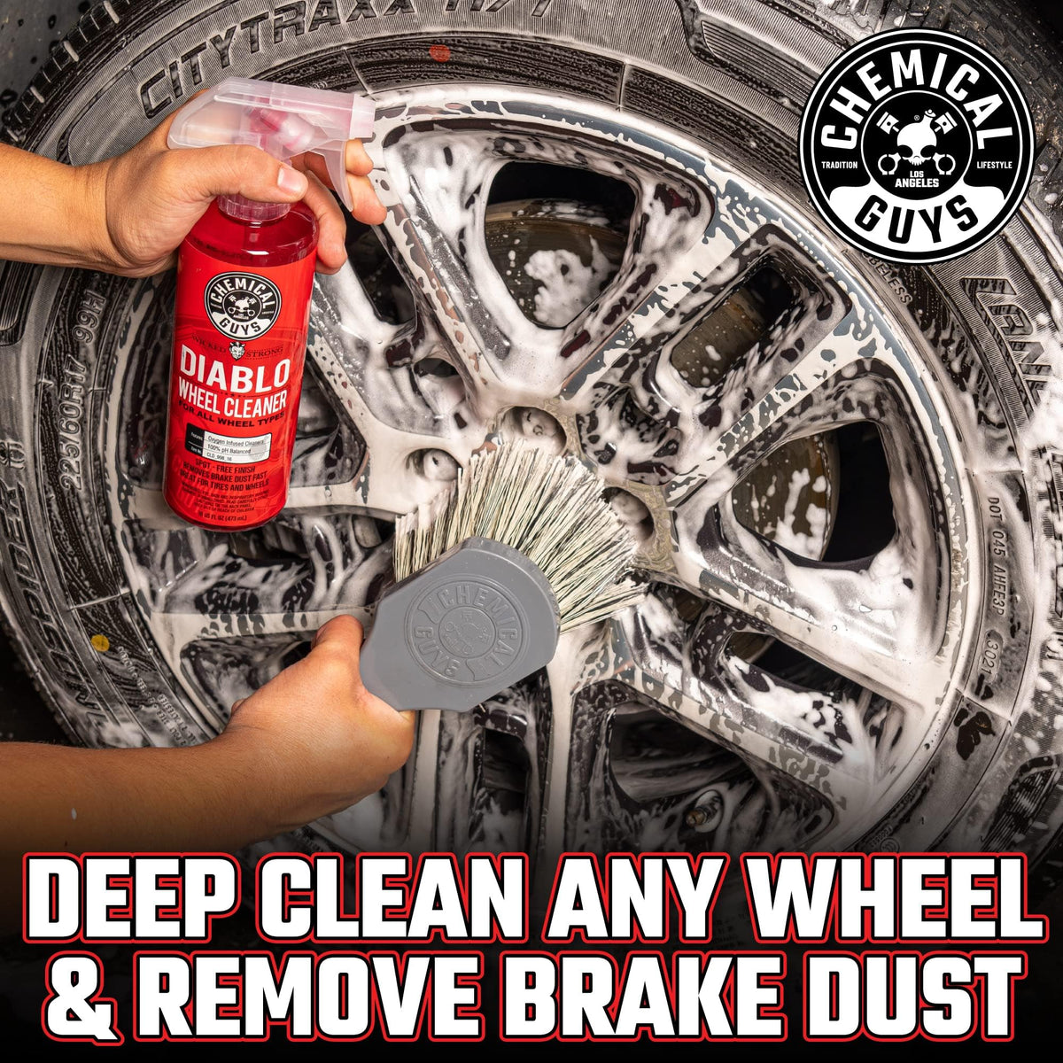 Chemical Guys foam cannon in use on SUV producing clingy foam